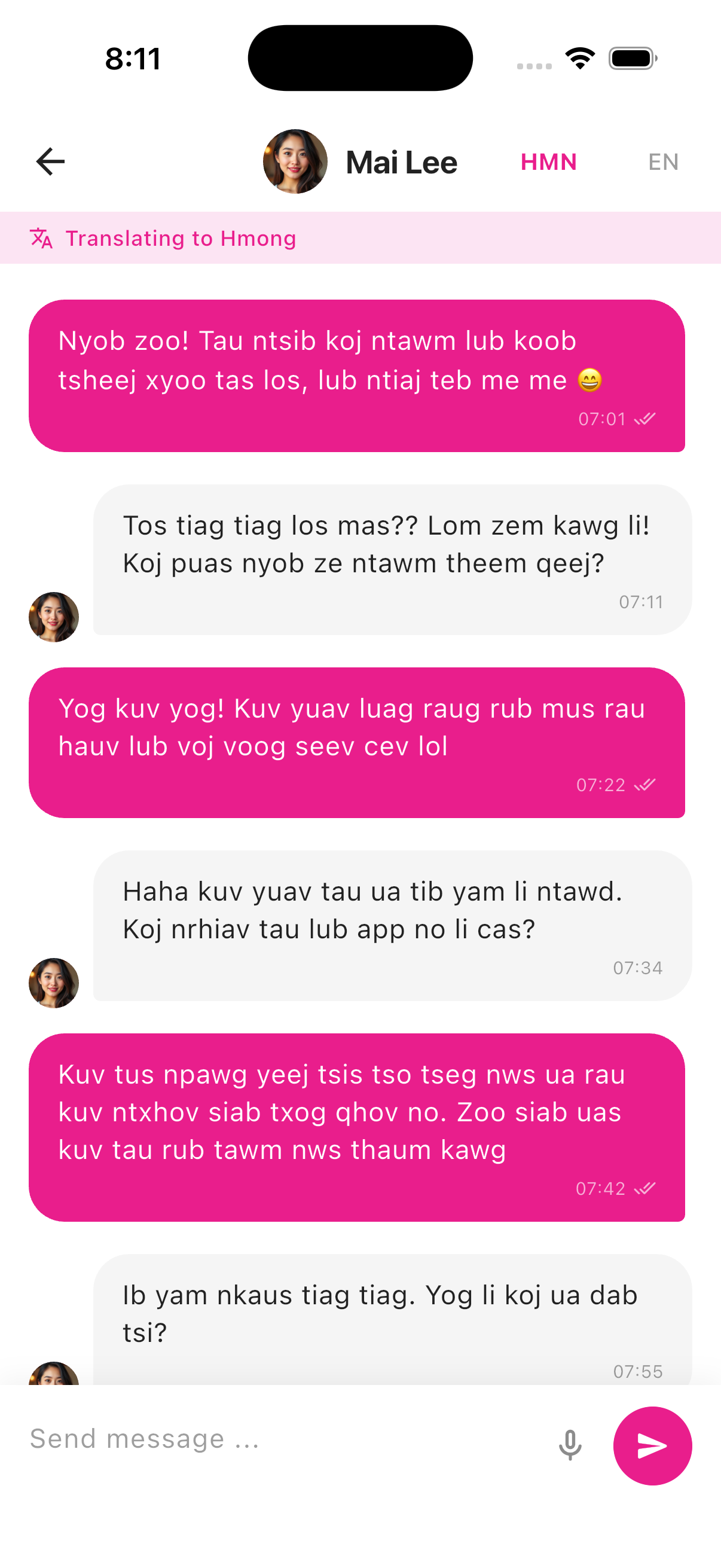 Chat in Hmong